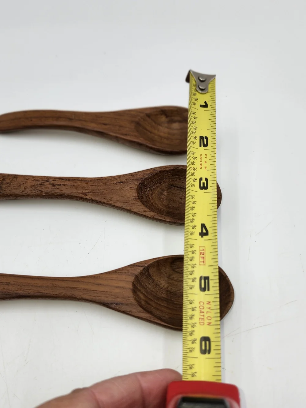 Set of 3 Handcrafted Wooden Spoons Wood Condiment Serving  Small- Brown
